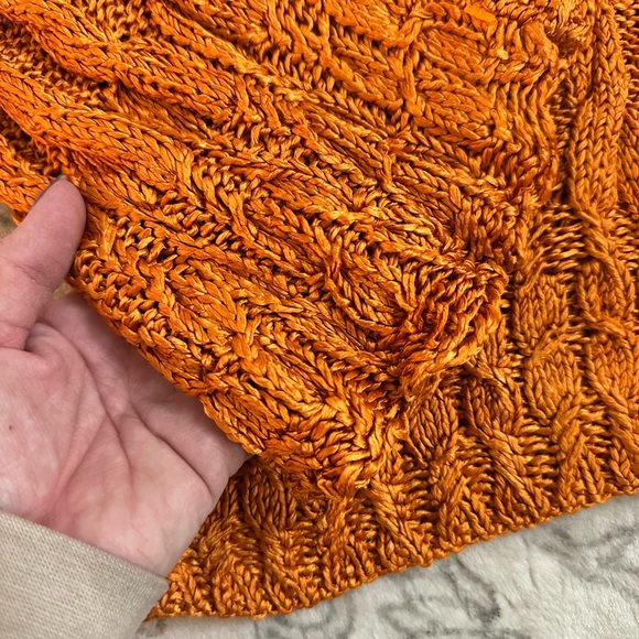 Oscar de la Renta Cable Knit Silk Sweater - Picture 2 of 4